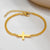 Adjustable Cross Chain Steel Bracelet – Gold Colour-Cross Bracelet-Auswara