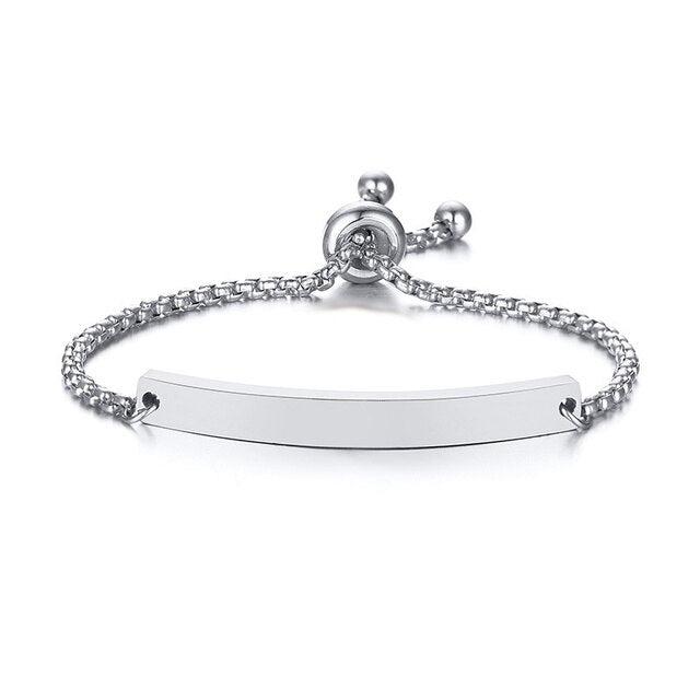 Adjustable Personalised Women Slider Bracelet