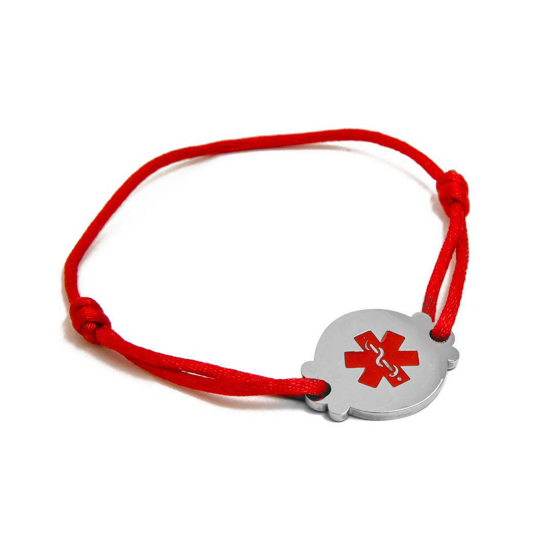 Adjustable Red Medical Alert Rope Bracelet-Medical ID Bracelet-Auswara