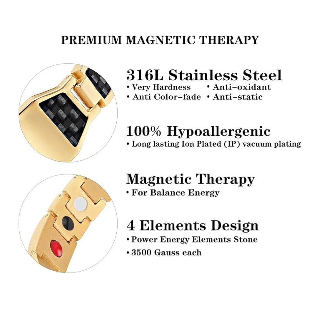 AeroLuxe Gold Colour Medical Link Bracelet-Medical ID Bracelet-Auswara