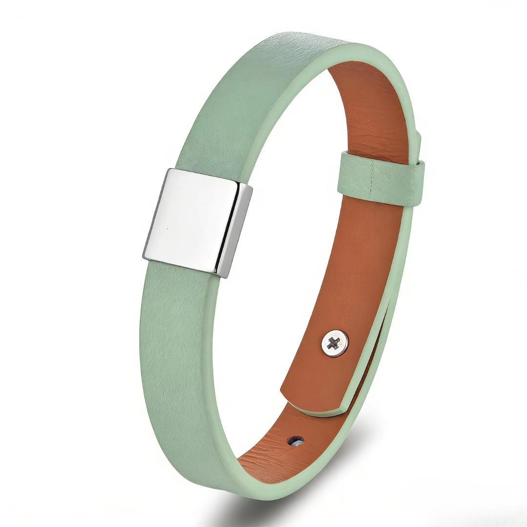 Amora Women Personalised Leather Bracelet-Personalised Bracelet-Auswara