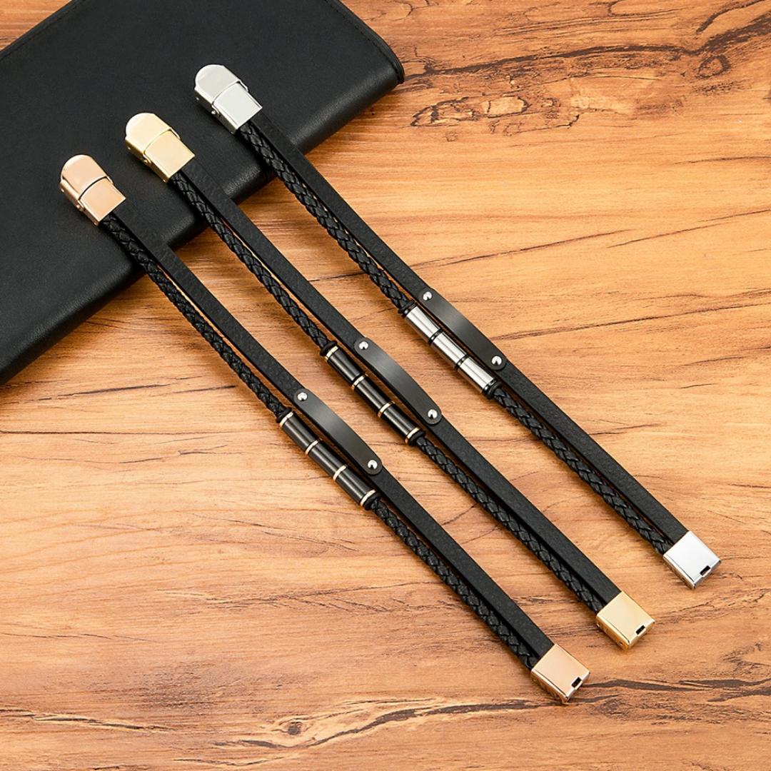 Apex Band Personalised Leather Bracelet-Personalised Bracelet-Auswara