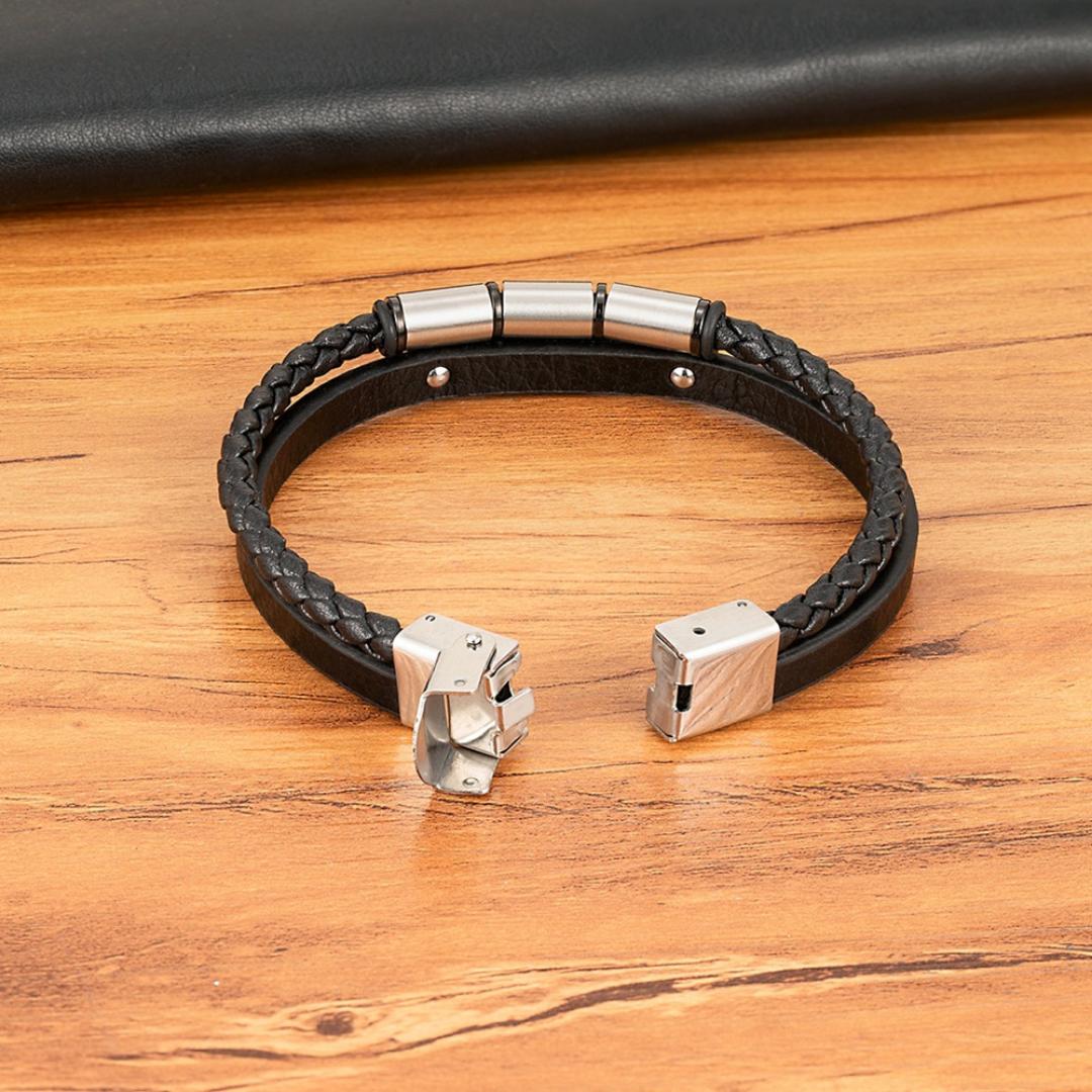 Apex Band Personalised Leather Bracelet-Personalised Bracelet-Auswara