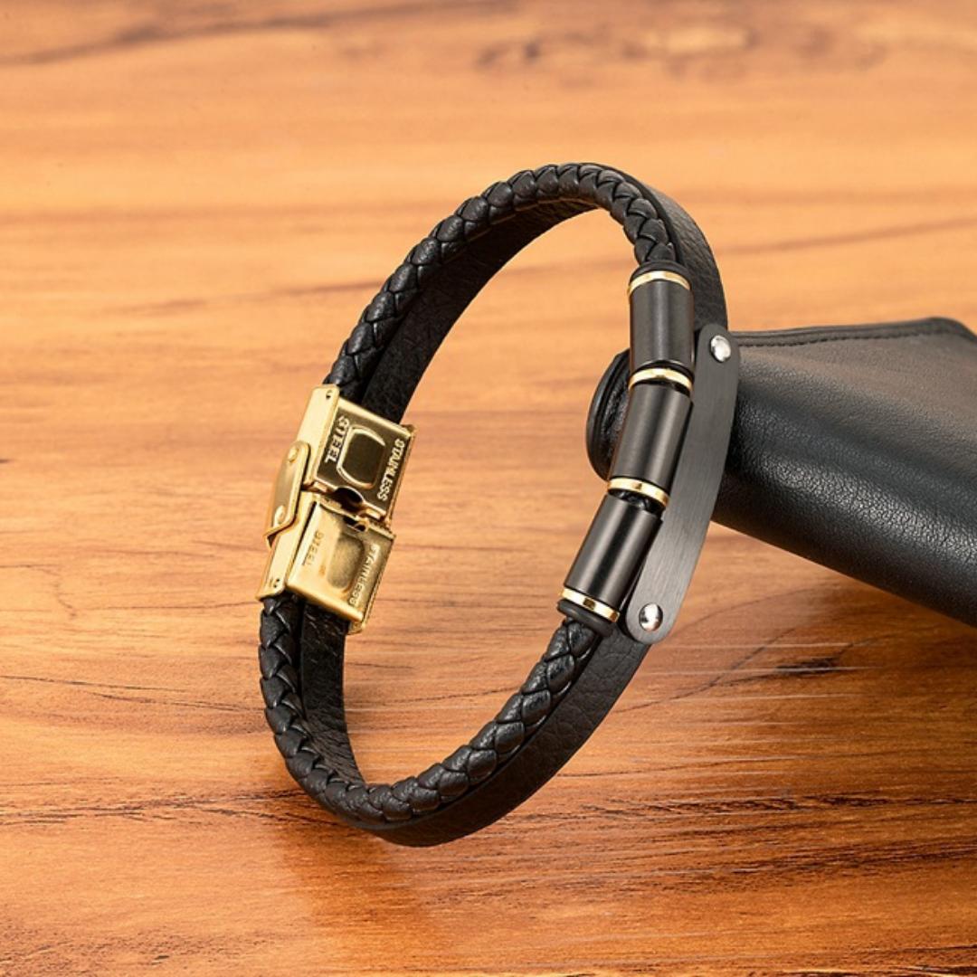 Apex Band Personalised Leather Bracelet-Personalised Bracelet-Auswara