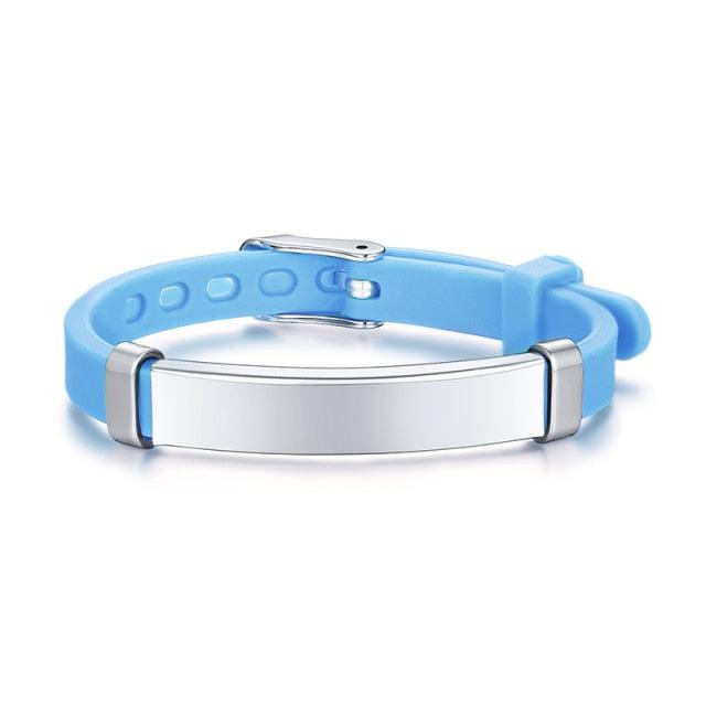 Aqua Engravable Silicone ID Bracelet for Kids-Identification Bracelet-Auswara