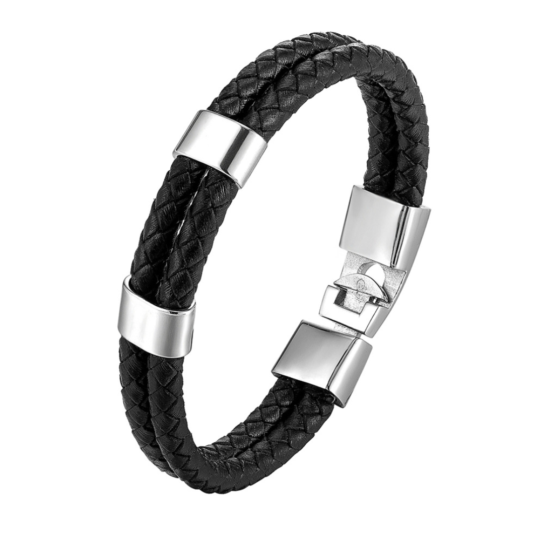 Atlas Personalised Men's Leather Bracelet