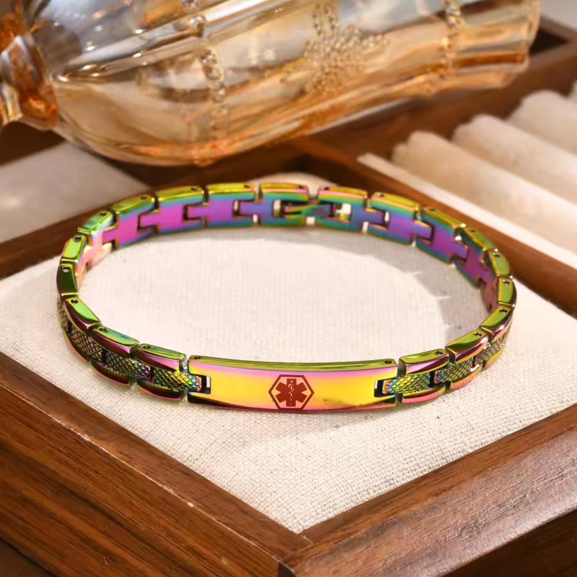 AuraMed Chiclet Medical ID Bracelet-Medical ID Bracelet-Auswara