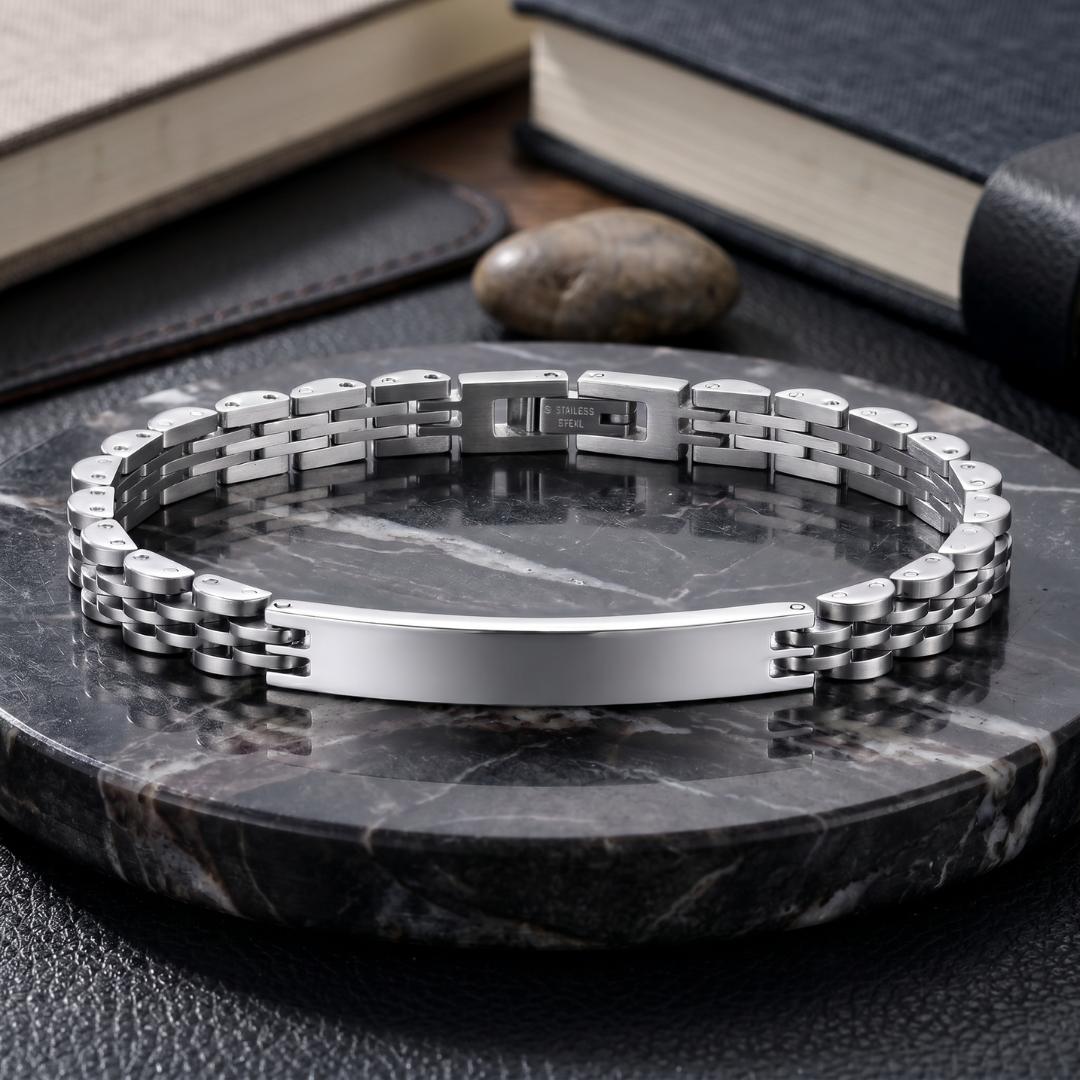 Aurelia Slim Link Personalised Bracelet-Personalised Bracelet-Auswara