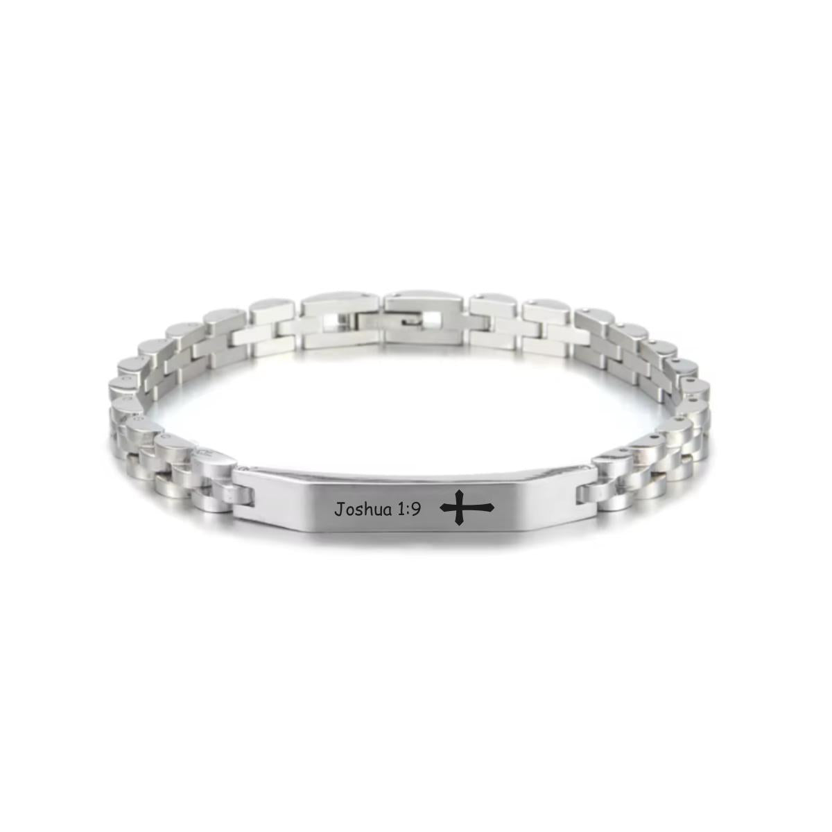 Aureon™ Angled Bar Personalised Unisex Bracelet, Premium Stainless Steel-Personalised Bracelet-Auswara