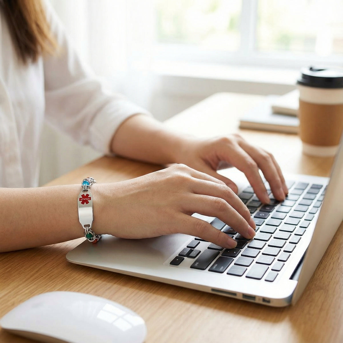 Aurora Weave Medical ID Bracelet with Colourful Beads-Medical ID Bracelet-Auswara