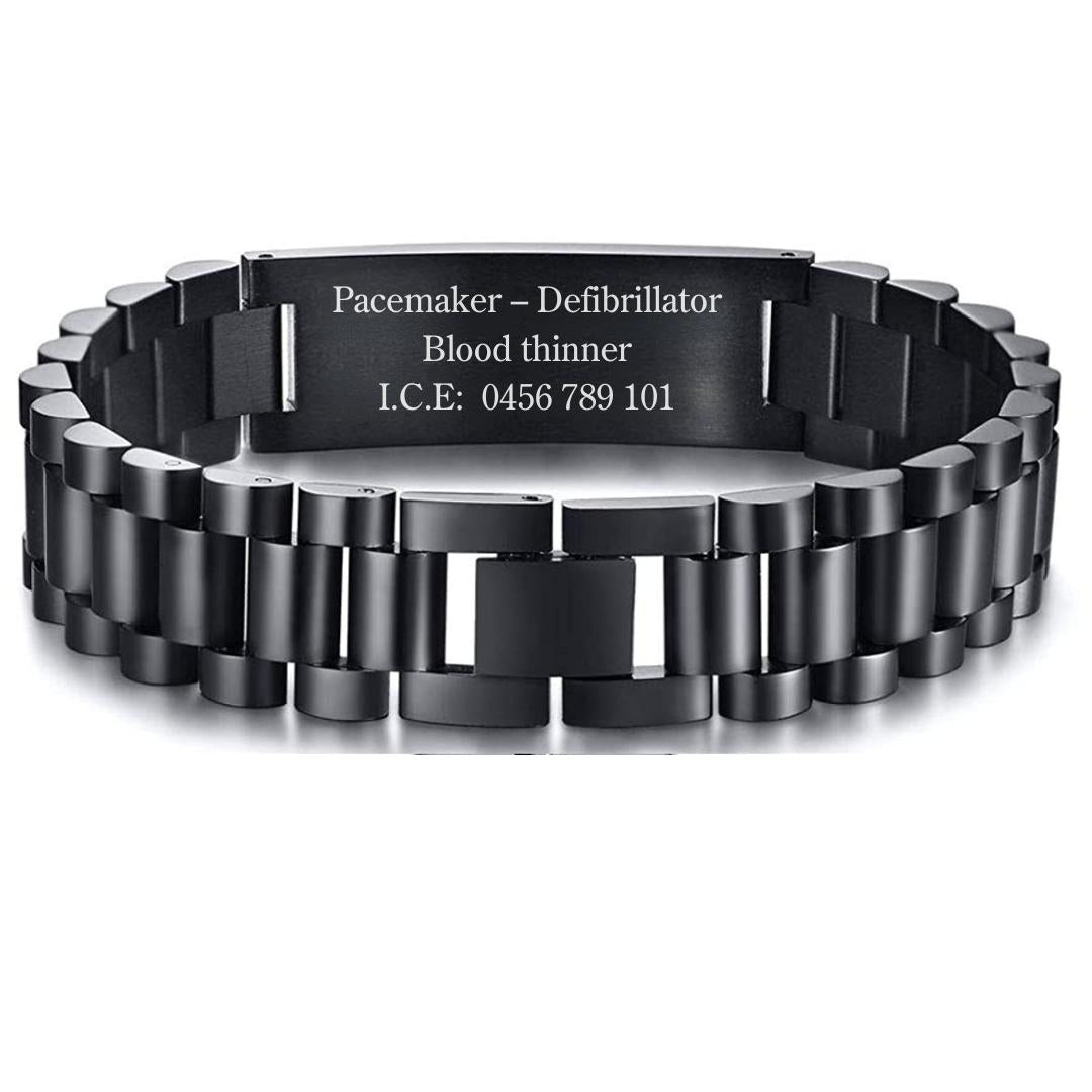 Aussie’s Luxe Guardian Red Emblem Medical ID Bracelet-Medical ID Bracelet-Auswara