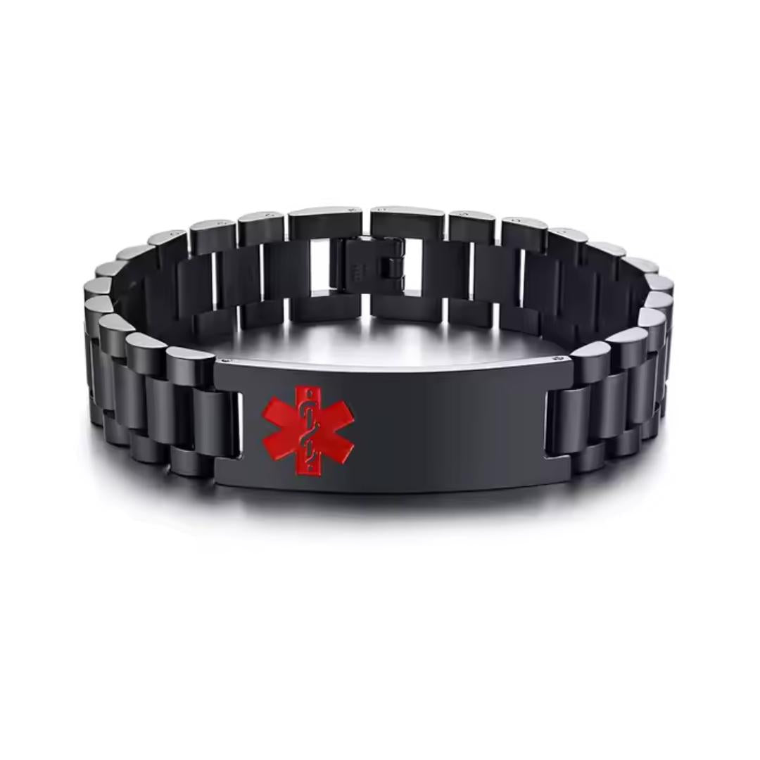 Aussie’s Luxe Guardian Red Emblem Medical ID Bracelet-Medical ID Bracelet-Auswara