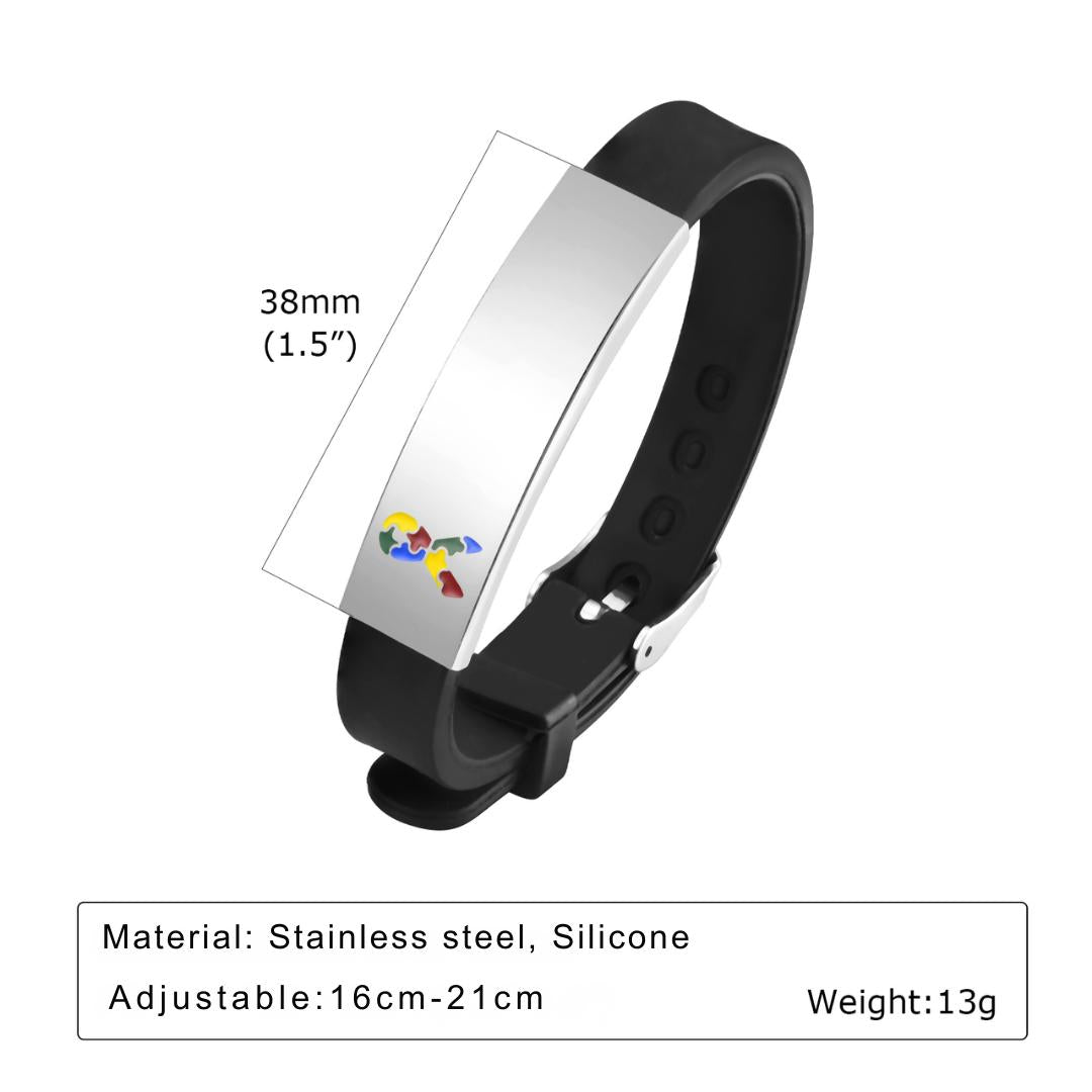Autism Safety Silicone Medical Bracelet-Medical ID Bracelet-Auswara