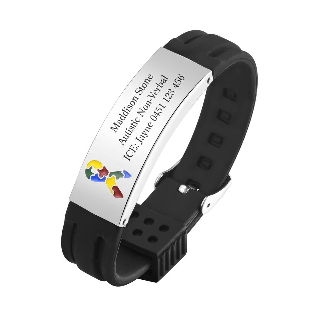 Autism Shield Silicone Medical ID Bracelet-Medical ID Bracelet-Auswara