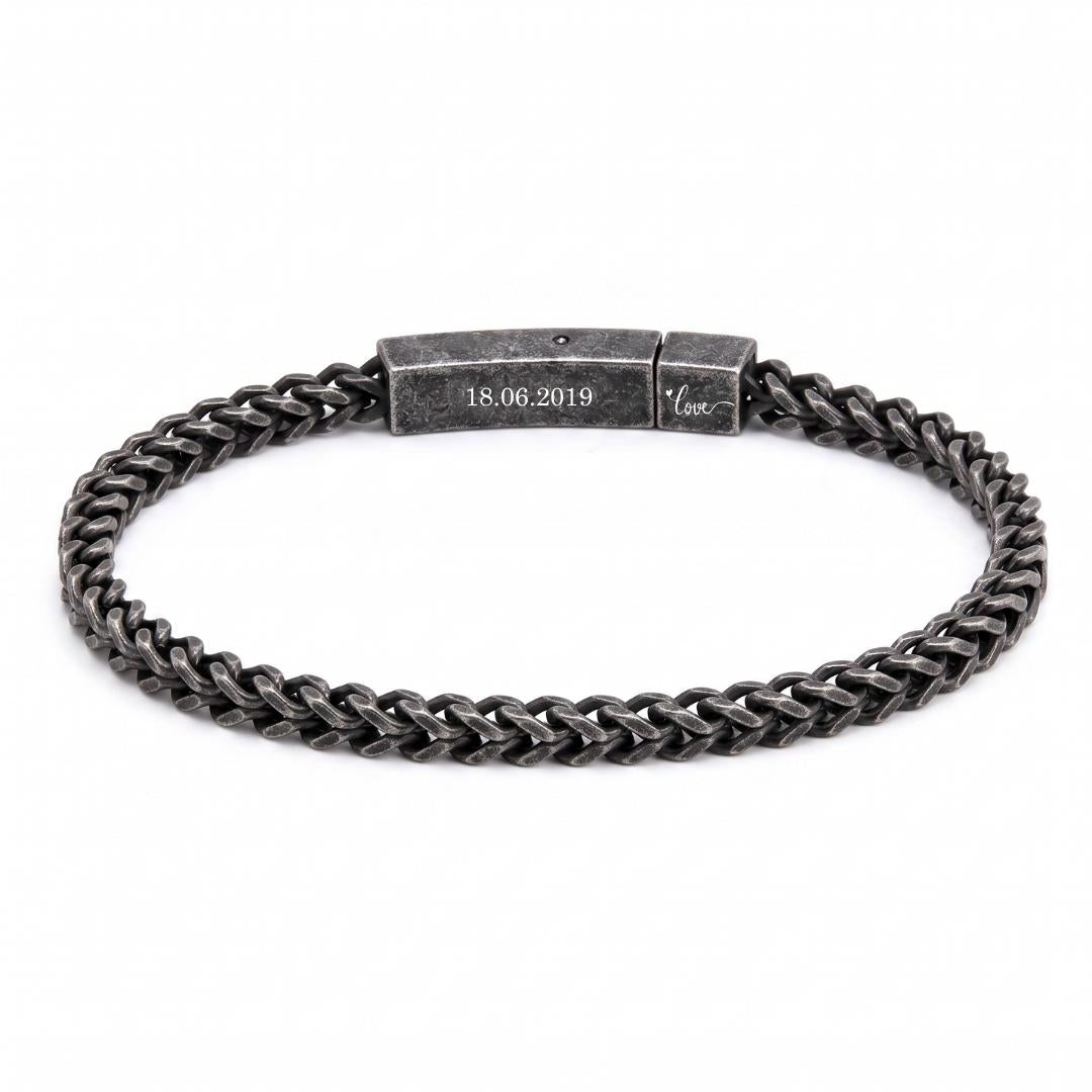 Axiom Personalised Stainless Steel Bracelet-Personalised Bracelet-Auswara