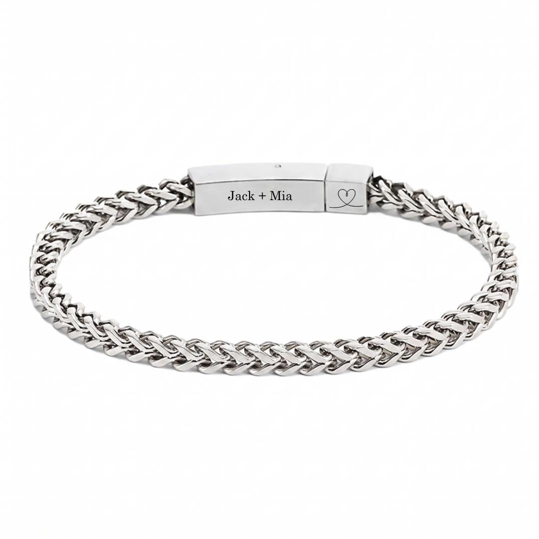 Axiom Personalised Stainless Steel Bracelet-Personalised Bracelet-Auswara