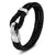 Black Braided Leather Hook Bracelet-Leather Bracelet-Auswara