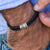 Black Braided Men Leather Bracelet with Customised Beads-Personalised Bracelet-Auswara