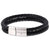 Black Double Braided Personalised Leather Bracelet-Personalised Bracelet-Auswara