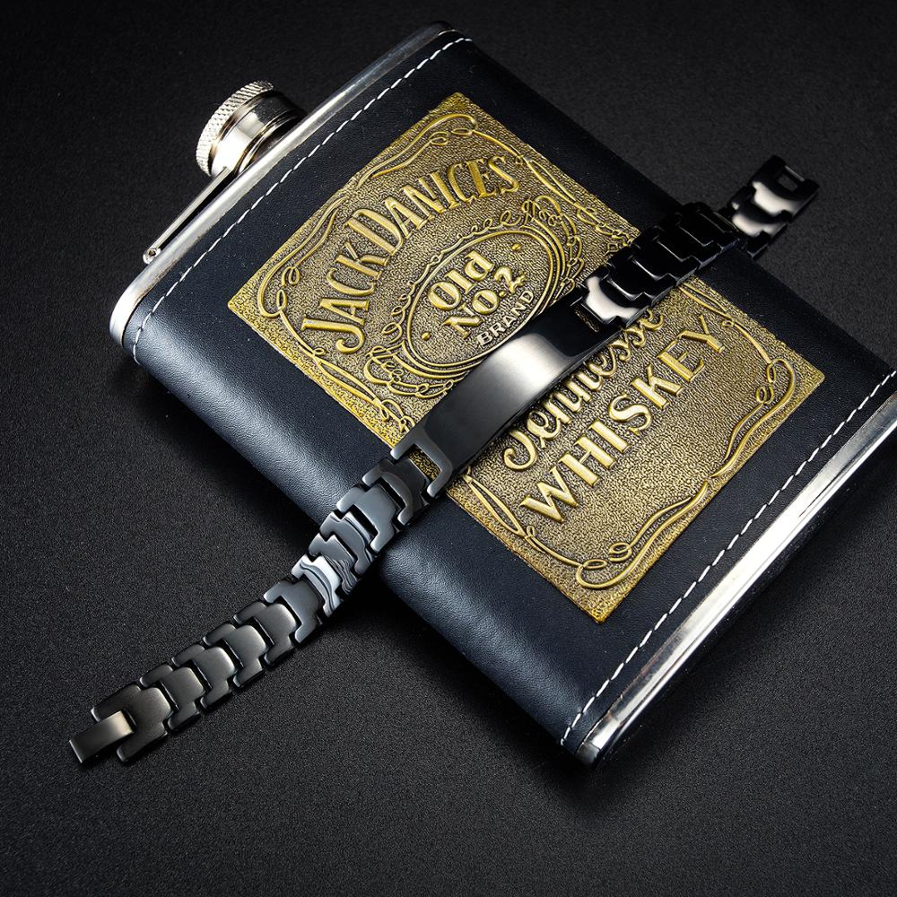 Black Engravable Stainless Steel Bracelet for Men (OLD TEMPLATE)-Personalised Bracelet-Auswara