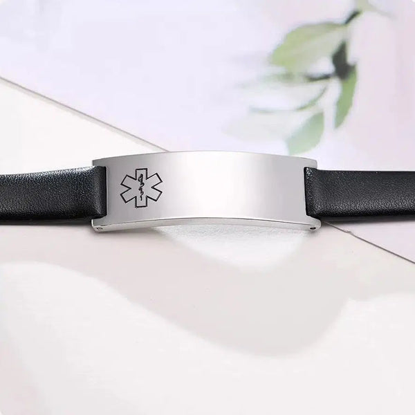 Leather sales medical bracelets