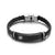 Black Leather Medical ID Bracelet with Black Bar-Medical ID Bracelet-Auswara