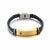 Black Leather Medical ID Bracelet with Gold Bar-Medical ID Bracelet-Auswara