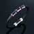 Black Leather Multi Coloured Beaded Bracelet-Leather Bracelet-Auswara
