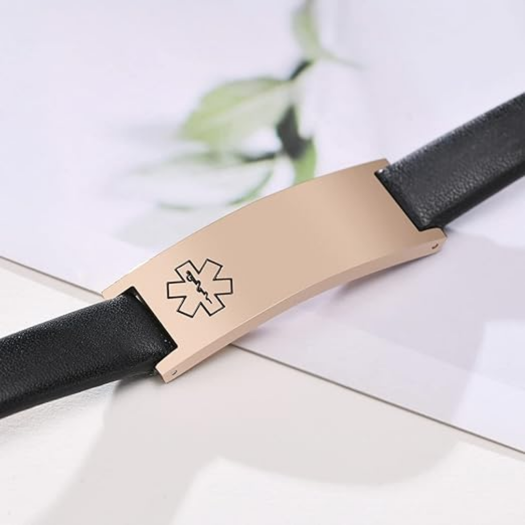 Black LifeStripe Leather with Rose-Gold Plate