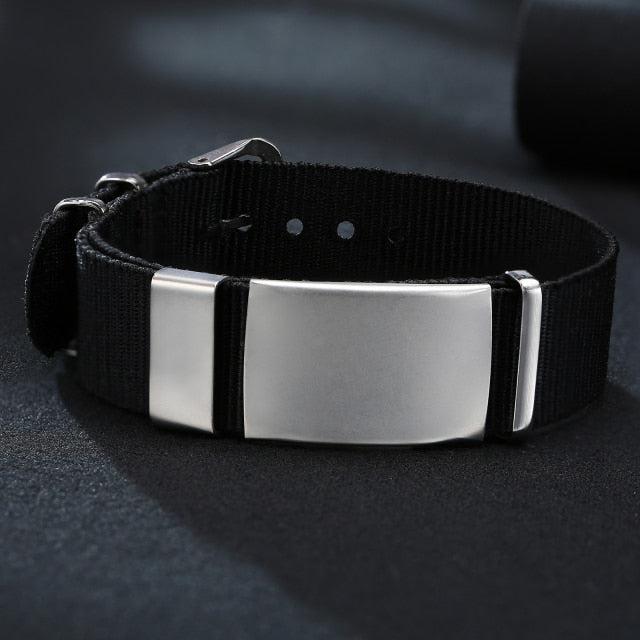Black Personalised Sports ID Bracelet-Identification Bracelet-Auswara