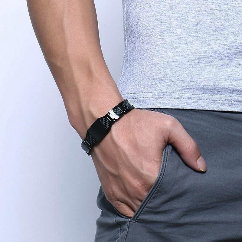 Black Personalised Steel Bracelet (OLD TEMPLATE)-Personalised Bracelet-Auswara