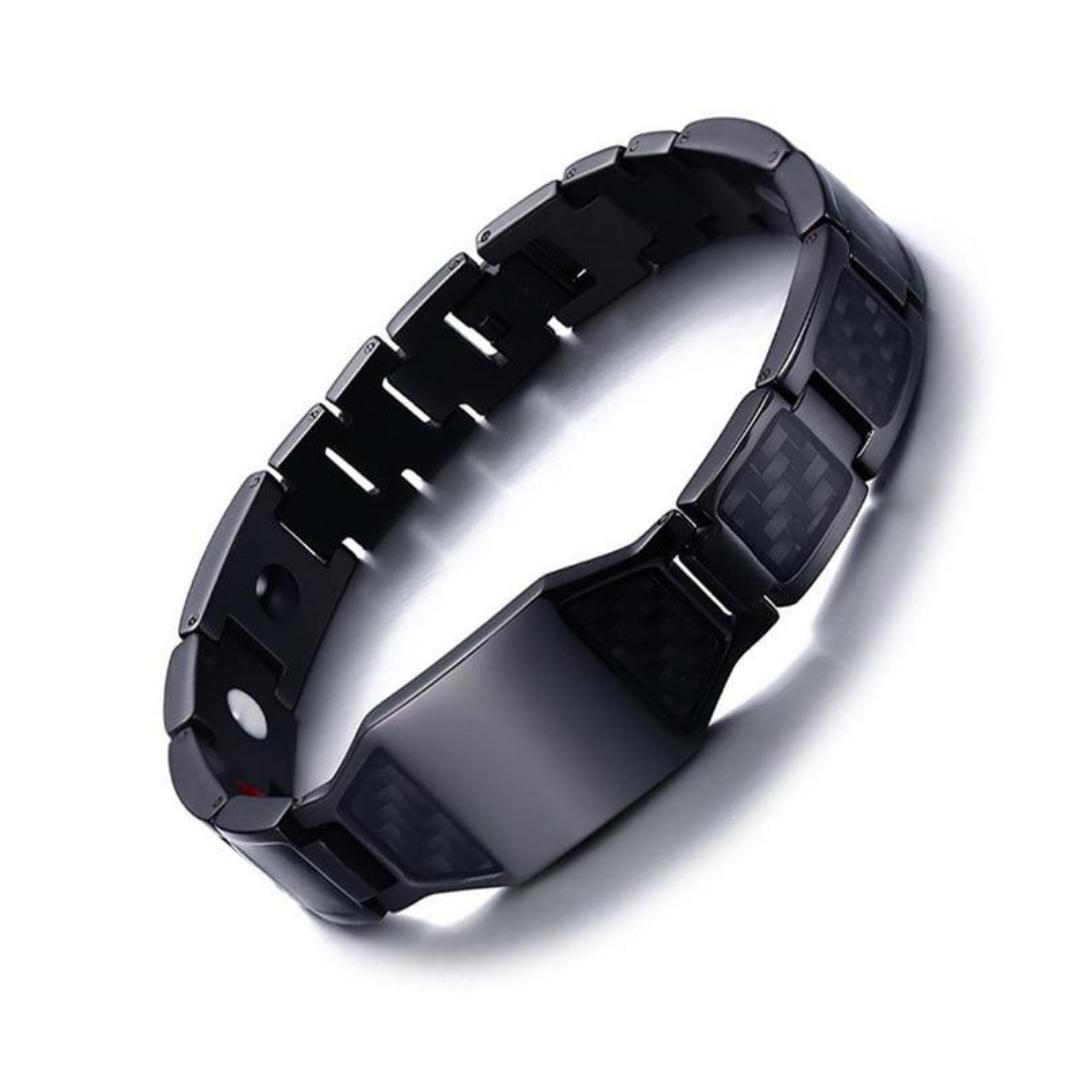 Black Personalised Steel Bracelet (OLD TEMPLATE)-Personalised Bracelet-Auswara