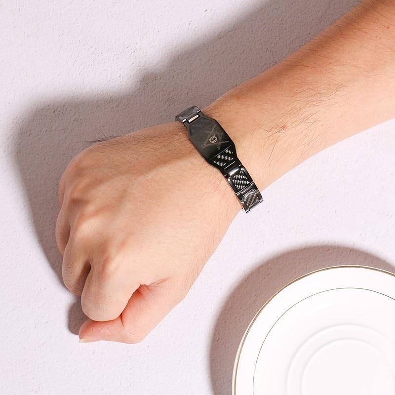 Black Personalised Steel Bracelet (OLD TEMPLATE)-Personalised Bracelet-Auswara
