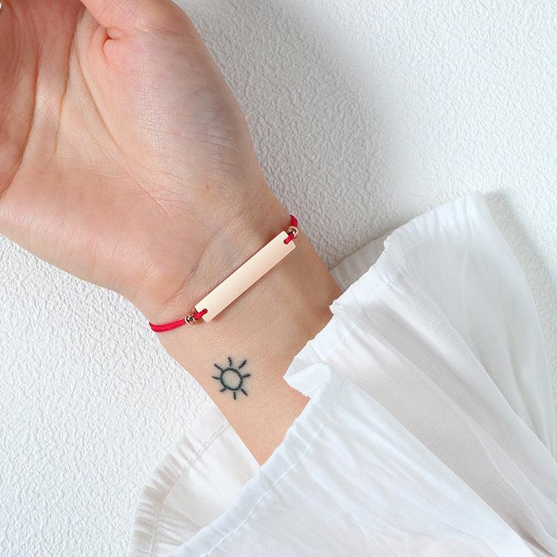 Black & Red Personalised Magnetic Couples Bracelet Set-Couple Bracelet-Auswara