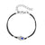 Black Rope Bracelet with Hamsa Charm in Cubic Zirconia-Evil Eye Bracelet-Auswara