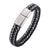 Black & White Personalised Braided Leather for Men-Personalised Bracelet-Auswara