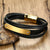 Black leather bracelet with engravable gold bar (OLD TEMPLATE)-Personalised Bracelet-Auswara