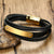 Black leather bracelet with engravable gold bar-Personalised Bracelet-Auswara