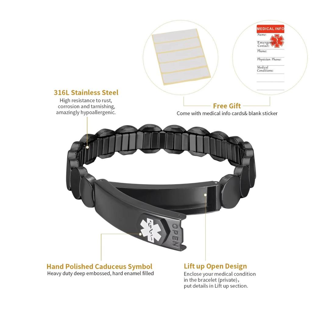 BlackVault Medical ID Bracelet-Medical ID Bracelet-Auswara
