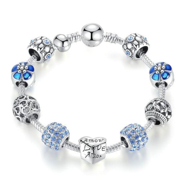 Blue Love Charm Bracelet-Women Bracelets-Auswara
