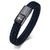 Engravable Braided Leather Bracelet with Black Bar-Personalised Bracelet-Auswara