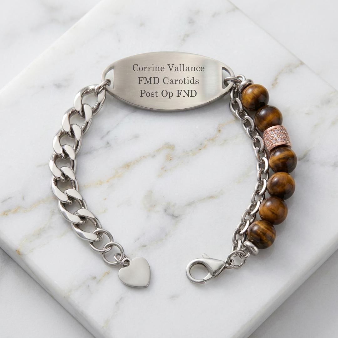 Brown Monaco Women Medical ID Bracelet-Medical ID Bracelet-Auswara