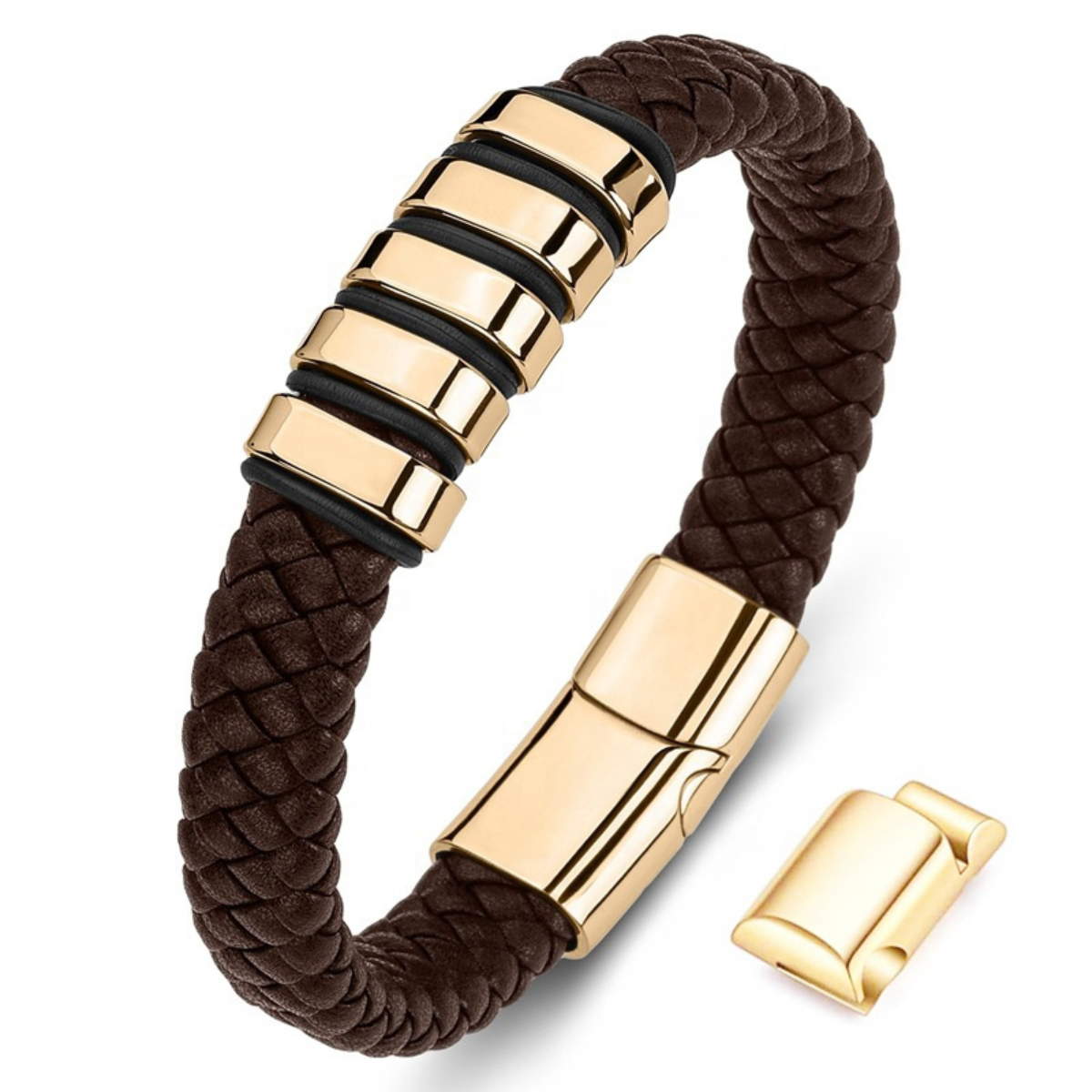 Everloop Personalised Brown Leather Bracelet