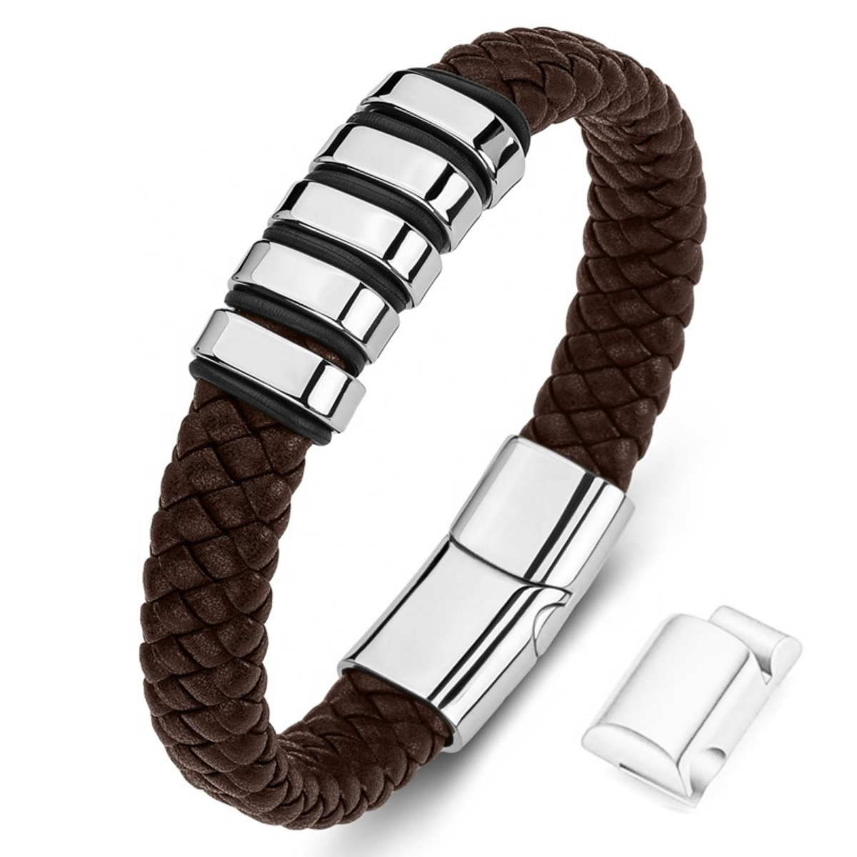 Everloop Personalised Brown Leather Bracelet