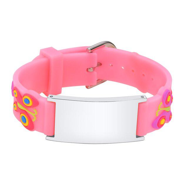 Butterfly Pink Silicone Anti Lost Kids Bracelet-Identification Bracelet-Auswara