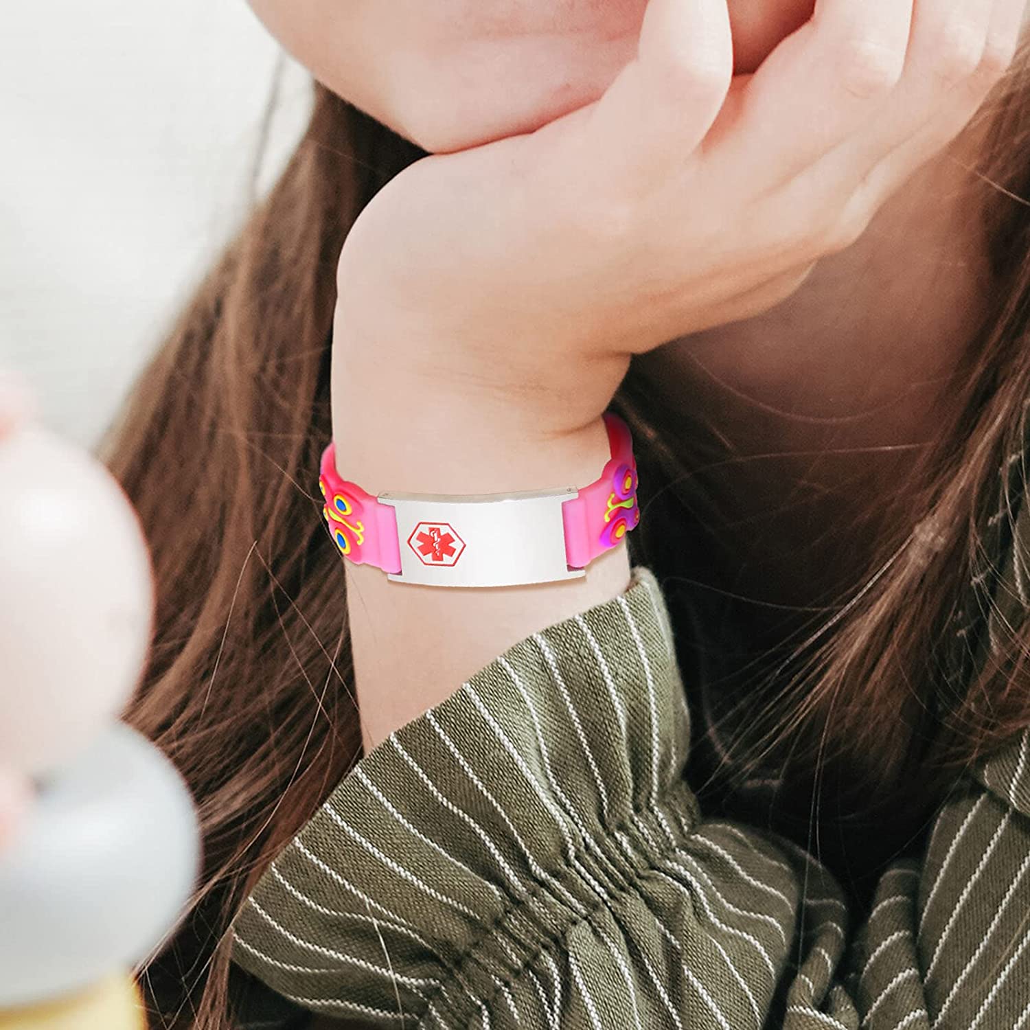 Butterfly Pink Silicone Kids Medical Alert Bracelet-Kids Medical Alert Bracelet-Auswara
