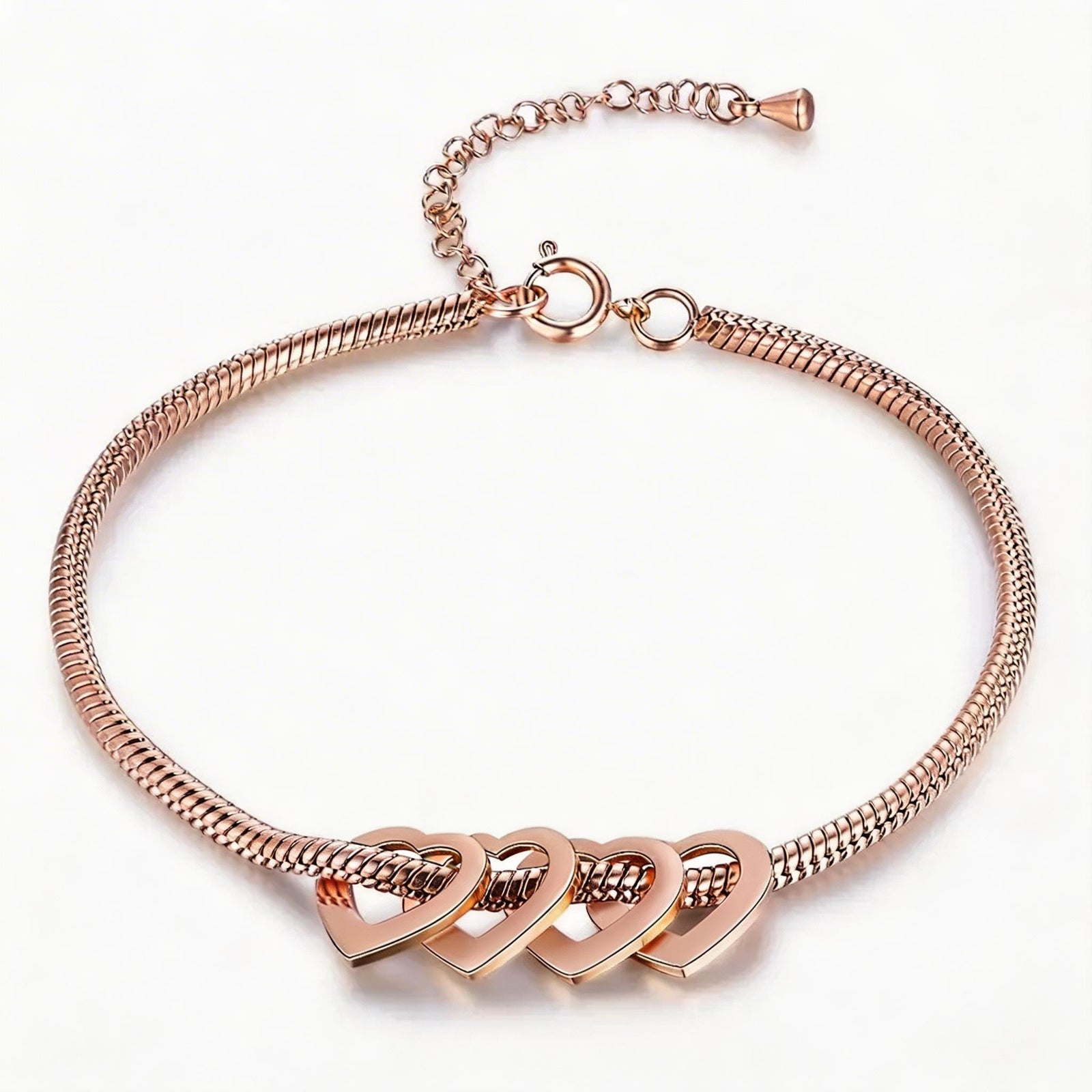 Celestine Heart Bracelet | Engraved Family Name Bracelet-Personalised Bracelet-Auswara