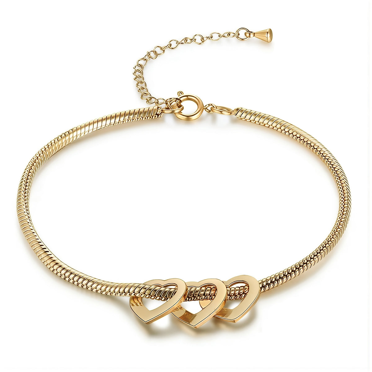 Celestine Heart Bracelet | Engraved Family Name Bracelet-Personalised Bracelet-Auswara