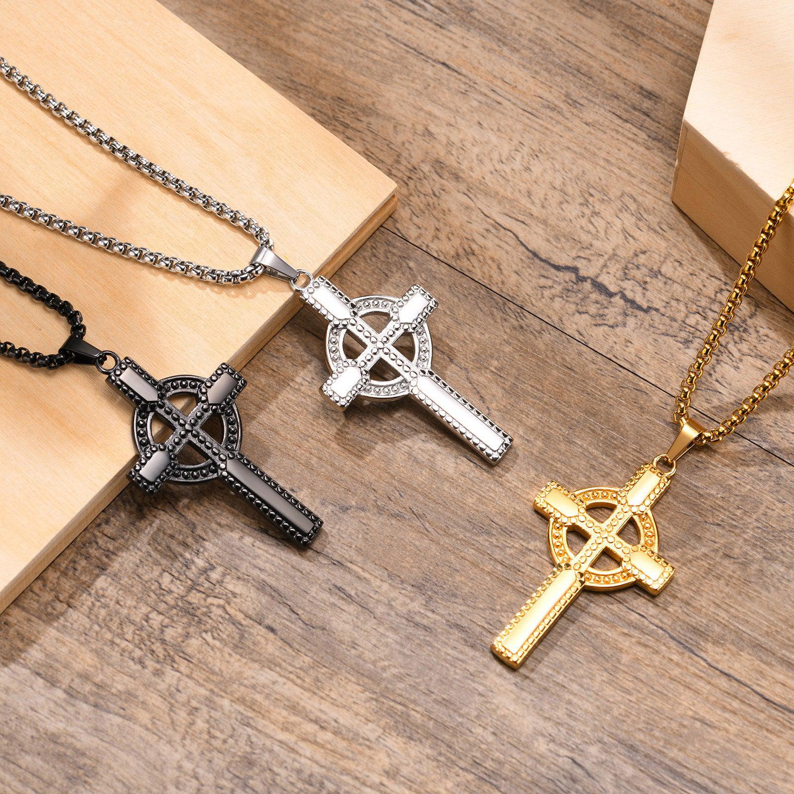 Celtic Cross Chain Necklace-Cross Necklace-Auswara