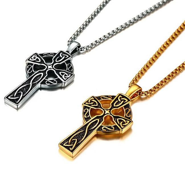 Celtic Cross Pendant Necklace-Cross Necklace-Auswara